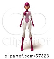 Royalty-Free Rf Clipart Illustration Of A 3d Femme Superhero Character Standing And Facing Front - Version 2