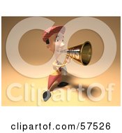 Royalty Free RF Clipart Illustration Of A 3d News Boy Character Announcing News Through A Megaphone Version 1