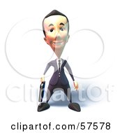 3d Short Businessman Character Standing And Facing Front - Version 1