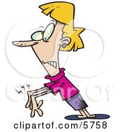 Blond Woman With Carpal Tunnel Syndrome CTS Clipart Illustration