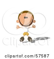 Royalty Free RF Clipart Illustration Of A Happy Little Boy Holding His Arms Out Jumping And Smiling