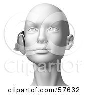 Royalty Free RF Clipart Illustration Of A 3d Customer Service Head Wearing A Headset Version 6 by Julos