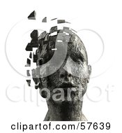 Royalty Free RF Clipart Illustration Of A 3d Womans Head With Floating Particles Version 7 by Julos