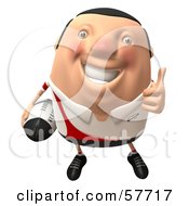Royalty Free RF Clipart Illustration Of A 3d Chubby Rugby Steve Character Giving The Thumbs Up Version 1