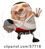 Royalty Free RF Clipart Illustration Of A 3d Chubby Rugby Steve Character Running Version 1