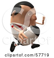 Royalty Free RF Clipart Illustration Of A 3d Chubby Rugby Steve Character Running Version 3