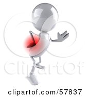3d White Bob Character With Lower Back Pain - Version 2