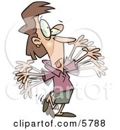 Woman Exercising At Work Clipart Illustration