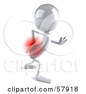 Royalty Free RF Clipart Illustration Of A 3d White Bob Character With Lower Back Pain Version 1 by Julos