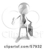 3d White Bob Character Businessman Reaching Out To Shake Hands - Version 1