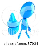 Royalty Free RF Clipart Illustration Of A 3d Blue Bob Character Giving The Thumbs Up by Julos