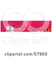 Poster, Art Print Of Pink Happy Valentine Greeting Banner With A Smooching Couple