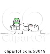 Poster, Art Print Of Stick People Character Surgeon Operating On A Patient