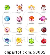 Poster, Art Print Of Digital Collage Of Colorful Moody Emoticons