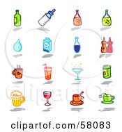 Poster, Art Print Of Digital Collage Of Bottles Water Milk Condiments And Beverages