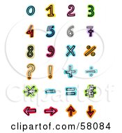 Digital Collage Of Colorful Mathematic Numbers And Symbols