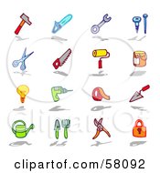 Royalty Free RF Clipart Illustration Of A Digital Collage Of Colorful Tools And Items