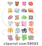 Poster, Art Print Of Digital Collage Of Colorful Zodiac Signs And Symbols