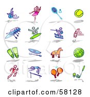 Royalty Free RF Clipart Illustration Of A Digital Collage Of Dance Sports And Track And Field by NL shop