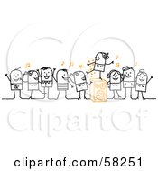 Poster, Art Print Of Stick People Character Dance Party