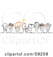 Poster, Art Print Of Stick People Character Crowd Wearing Sunglasses And Hanging Out On A Beach