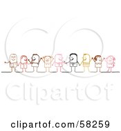 Poster, Art Print Of Stick People Character Diverse Business Team Standing