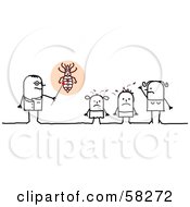 Poster, Art Print Of Stick People Character Doctor Speaking To Lice Covered Children