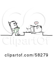 Royalty Free RF Clipart Illustration Of A Stick People Character Counselor Listening To A Patient by NL shop