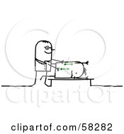 Royalty Free RF Clipart Illustration Of A Stick People Character Chiropractor Massaging A Client by NL shop