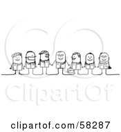 Royalty Free RF Clipart Illustration Of Stick People Character Nurses Doctors And Surgeons by NL shop #COLLC58287-0109