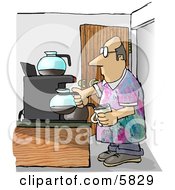 Male Worker Getting A Cup Of Coffee During His Break On Casual Friday