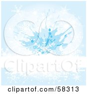 Poster, Art Print Of White Bar Spanning A Blue Snowflake Grunge Background