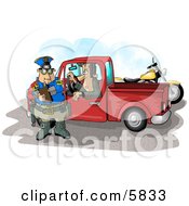 Poster, Art Print Of Pulled Over Man In A Truck Watching A Cop Writing A Speeding Ticket