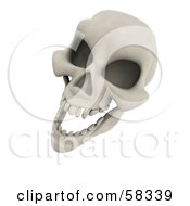 Royalty Free RF Clipart Illustration Of A 3d Human Skeleton Head Laughing by KJ Pargeter