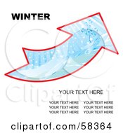 Poster, Art Print Of Arrow With A Winter Landscape And Sample Text