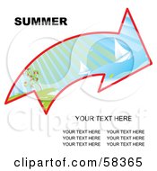 Poster, Art Print Of Arrow With A Summer Landscape And Sample Text