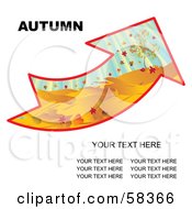Poster, Art Print Of Arrow With An Autumn Landscape And Sample Text