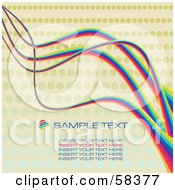 Royalty Free RF Clipart Illustration Of Rainbow Squiggle Lines Spanning A Green Halftone Background With Sample Text by MilsiArt