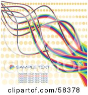 Poster, Art Print Of Rainbow Squiggle Lines Spanning A Beige Halftone Background With Sample Text