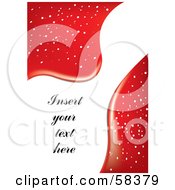 Royalty Free RF Clipart Illustration Of A White Text Box Weaving Through A Red Background With Snow by MilsiArt
