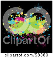 Poster, Art Print Of Grungy Colorful Splatter With Elegant Butterflies On Black