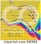 Royalty Free RF Clipart Illustration Of Rainbow Waves On A Halftone Background With Sample Text Version 1 by MilsiArt