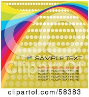 Rainbow Waves On A Halftone Background With Sample Text - Version 2