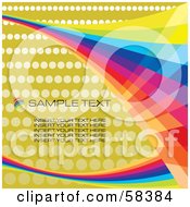Poster, Art Print Of Rainbow Waves On A Halftone Background With Sample Text - Version 3