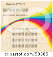 Royalty Free RF Clipart Illustration Of A Rainbow Wave With Sample Text On A Pastel Background Version 1 by MilsiArt