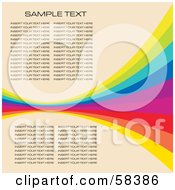 Poster, Art Print Of Rainbow Wave With Sample Text On A Pastel Background - Version 2