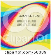 Poster, Art Print Of Rainbow Wave With Sample Text On A Pastel Background - Version 5