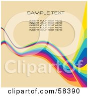 Poster, Art Print Of Rainbow Wave With Sample Text On A Pastel Background - Version 6