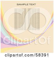 Rainbow Wave With Sample Text On A Pastel Background - Version 7