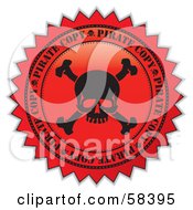 Red Skull Pirate Copy Label Seal